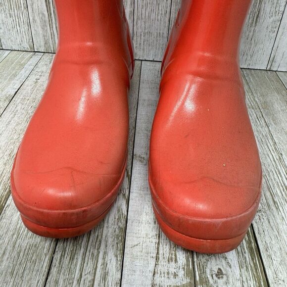 Hunter Rain Boots Womens Size 7 Pink Rubber Original Tall Classic Outdoor Matte - Picture 3 of 12